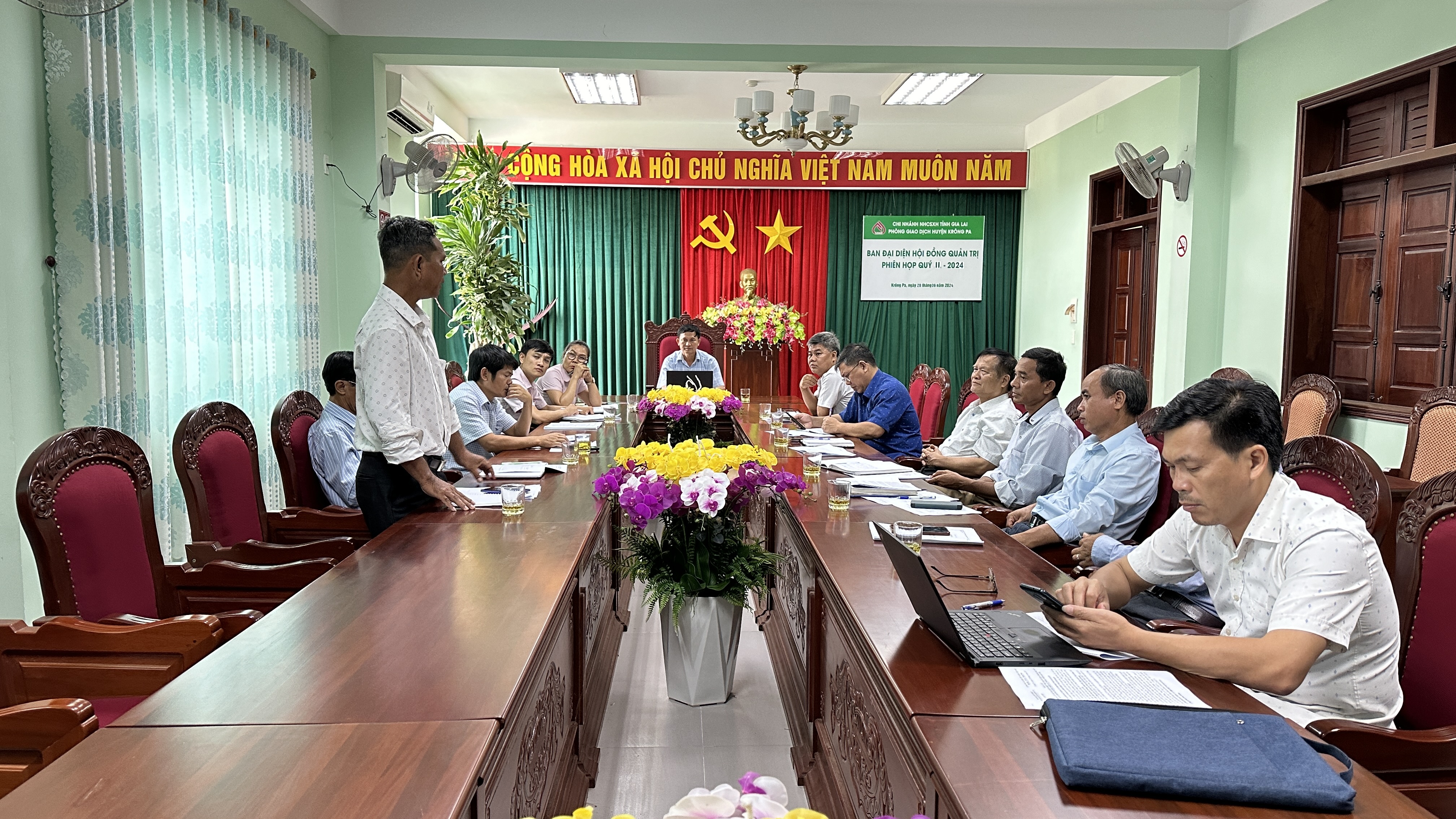 Ban đại diện Hội đồng quản trị Ngân hàng Chính sách xã hội huyện Krông Pa họp phiên Quý II/2024
